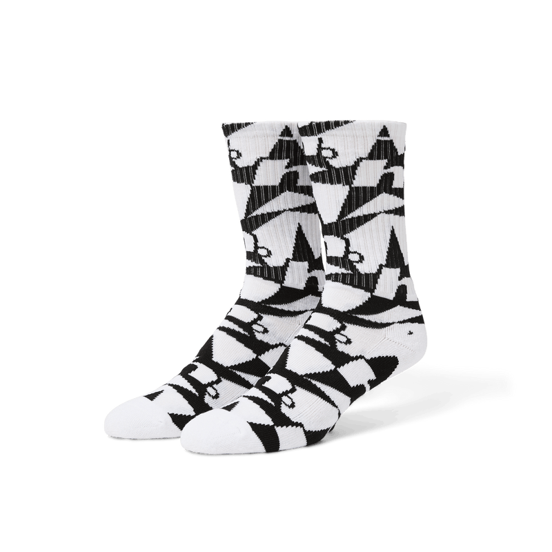 Huf H Star Repeat Sock White