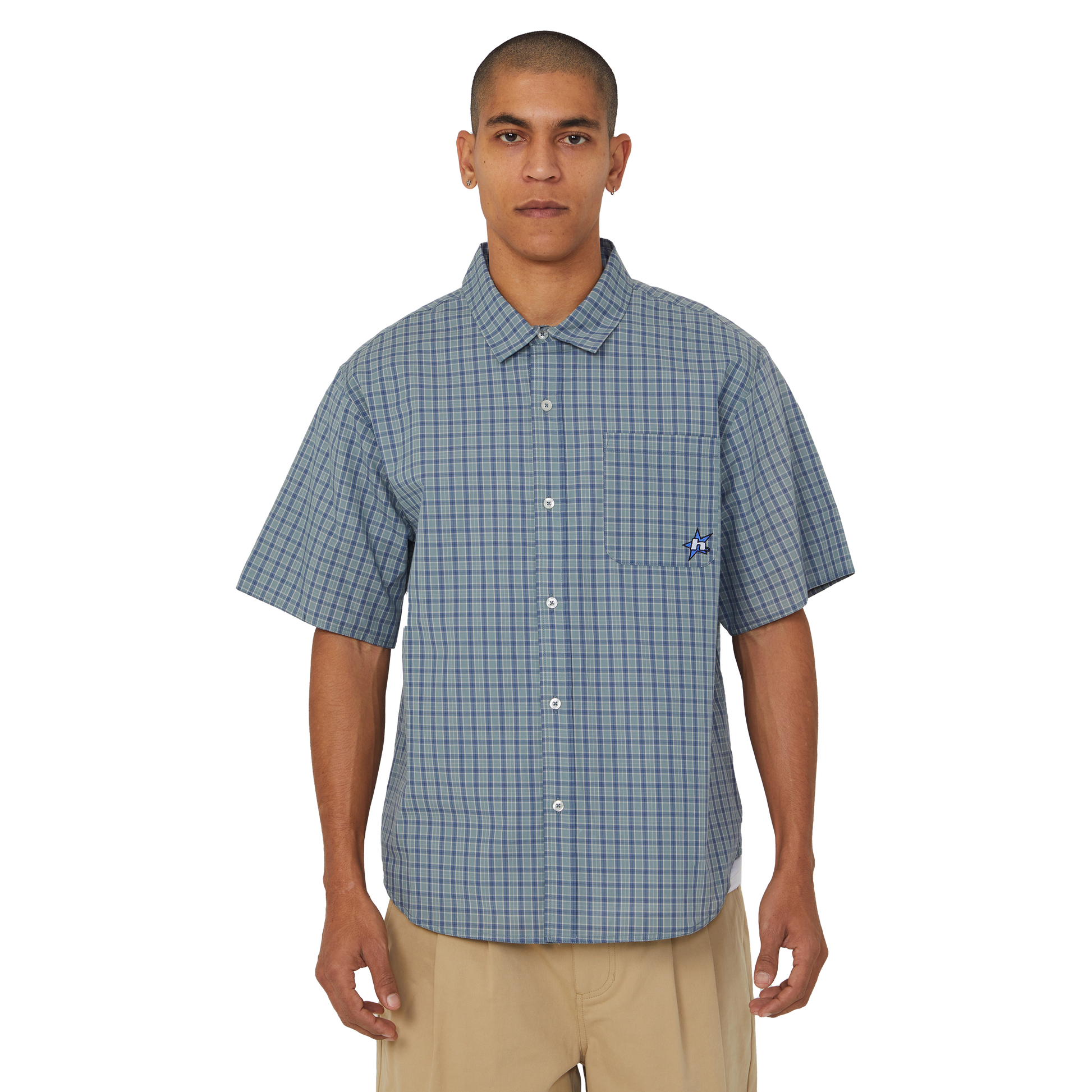 Huf H Star Plaid Shirt Marine
