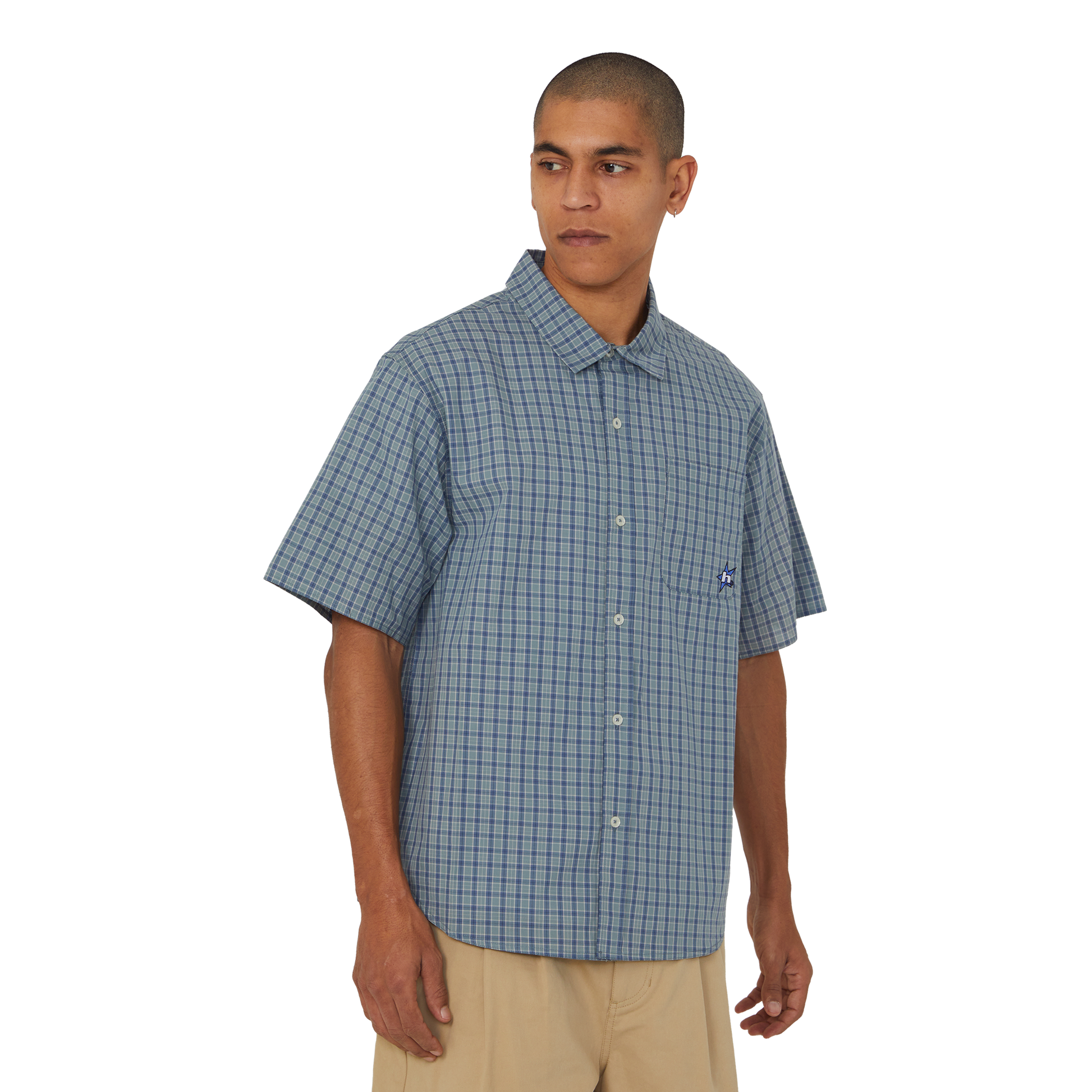 Huf H Star Plaid Shirt Marine