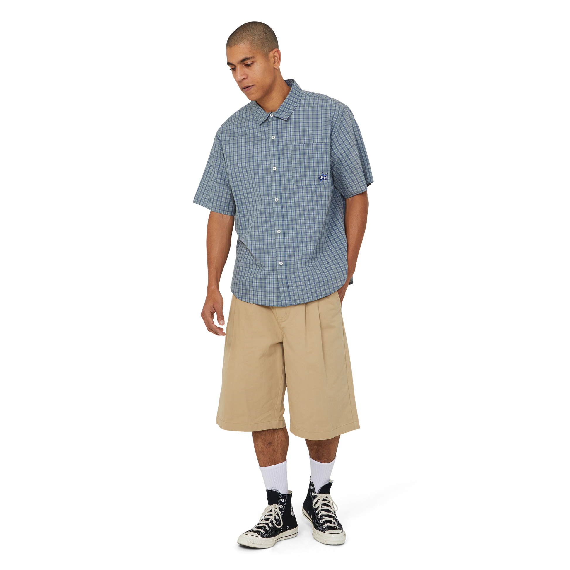 Huf H Star Plaid Shirt Marine