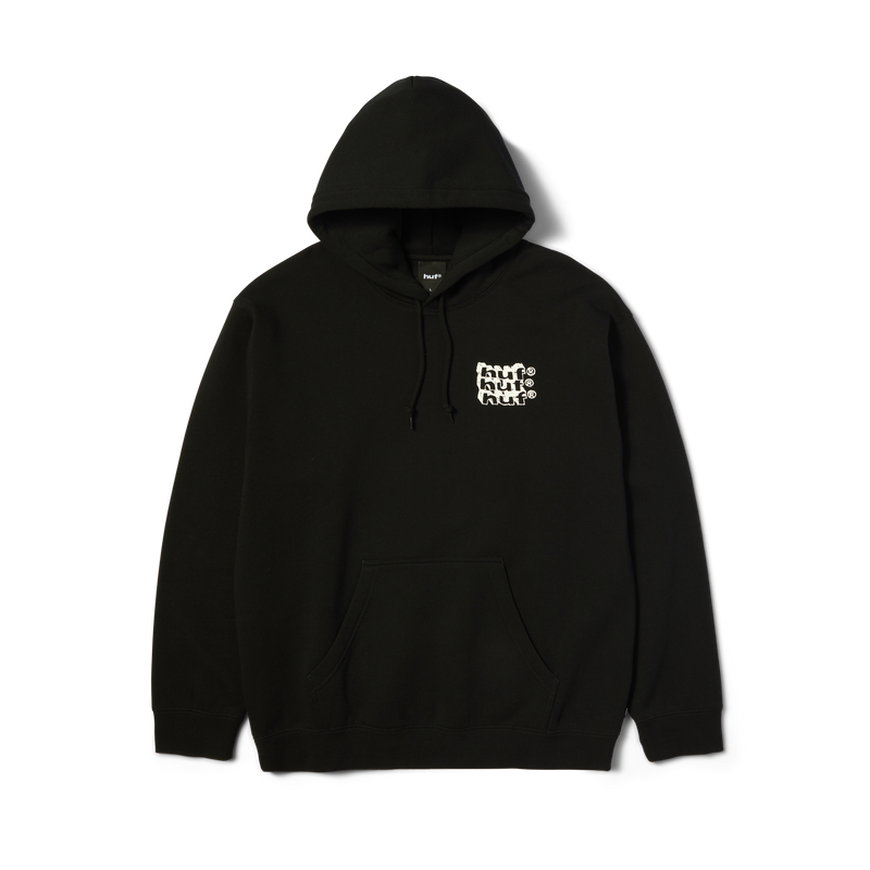 Huf Hand Stacked Pullover Hoodie Black