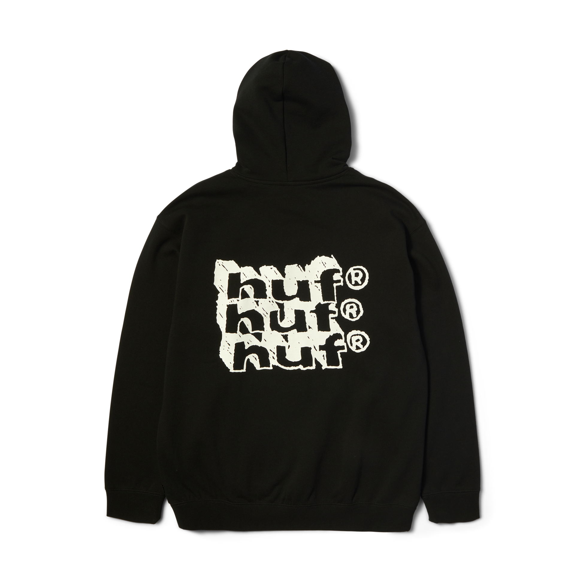 Huf Hand Stacked Pullover Hoodie Black