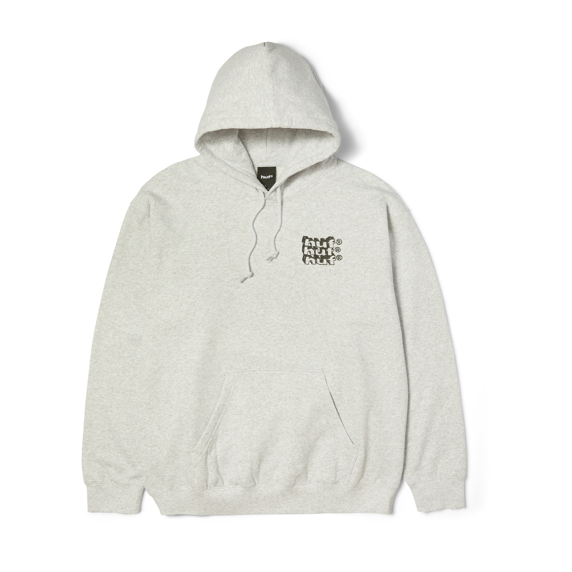 Huf Hand Stacked Pullover Hoodie Heather Grey