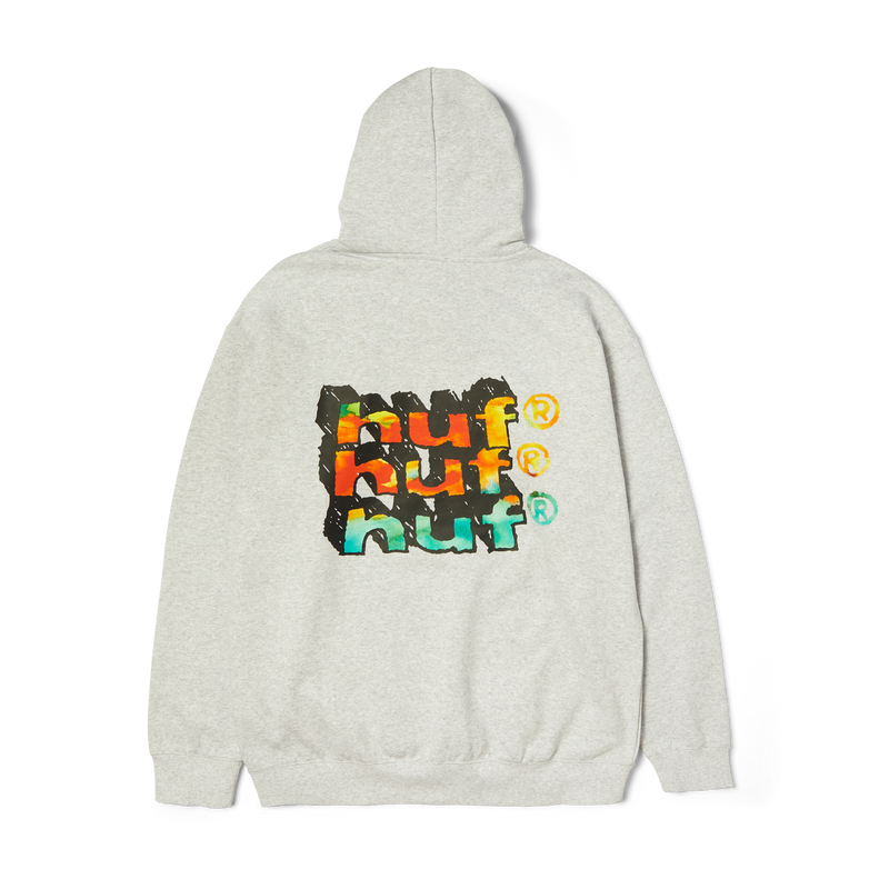 Huf Hand Stacked Pullover Hoodie Heather Grey