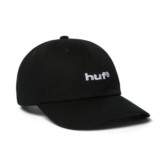HUF 89 Embroidered 6-Panel Strapback Hat Black/White