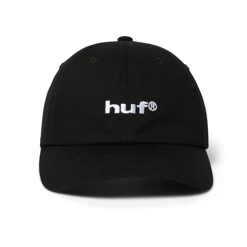 HUF 89 Embroidered 6-Panel Strapback Hat Black/White
