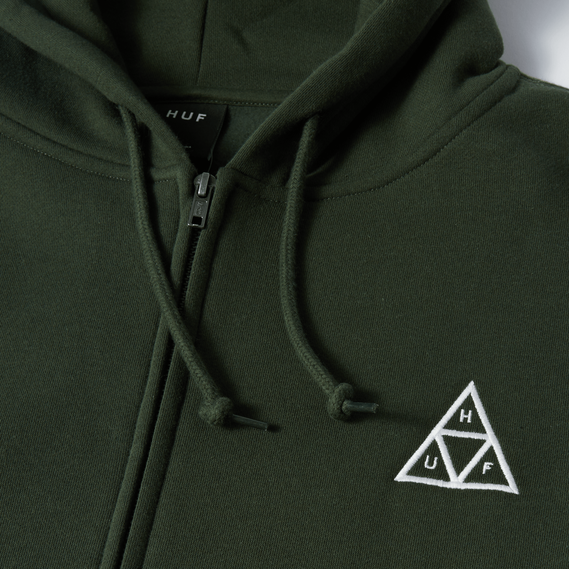 Huf SET Triple Triangle Full-Zip Hoodie Hunter Green