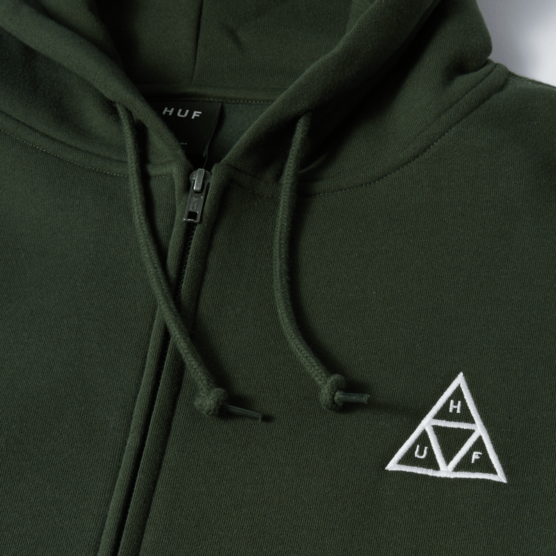 Huf SET Triple Triangle Full-Zip Hoodie Hunter Green