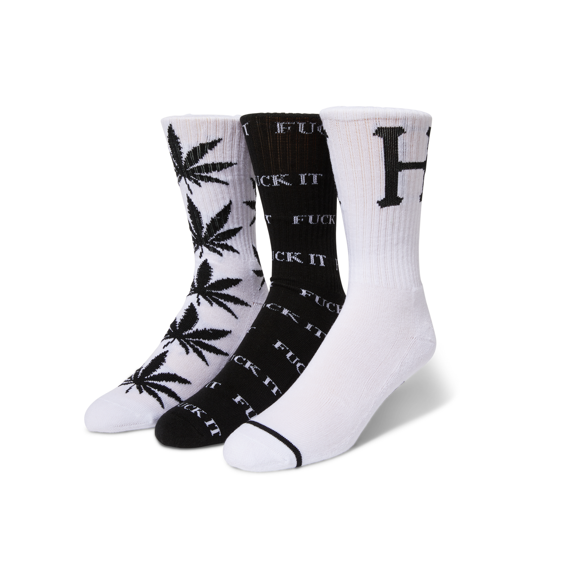 Huf Sock Variety 3-Pack Black/White