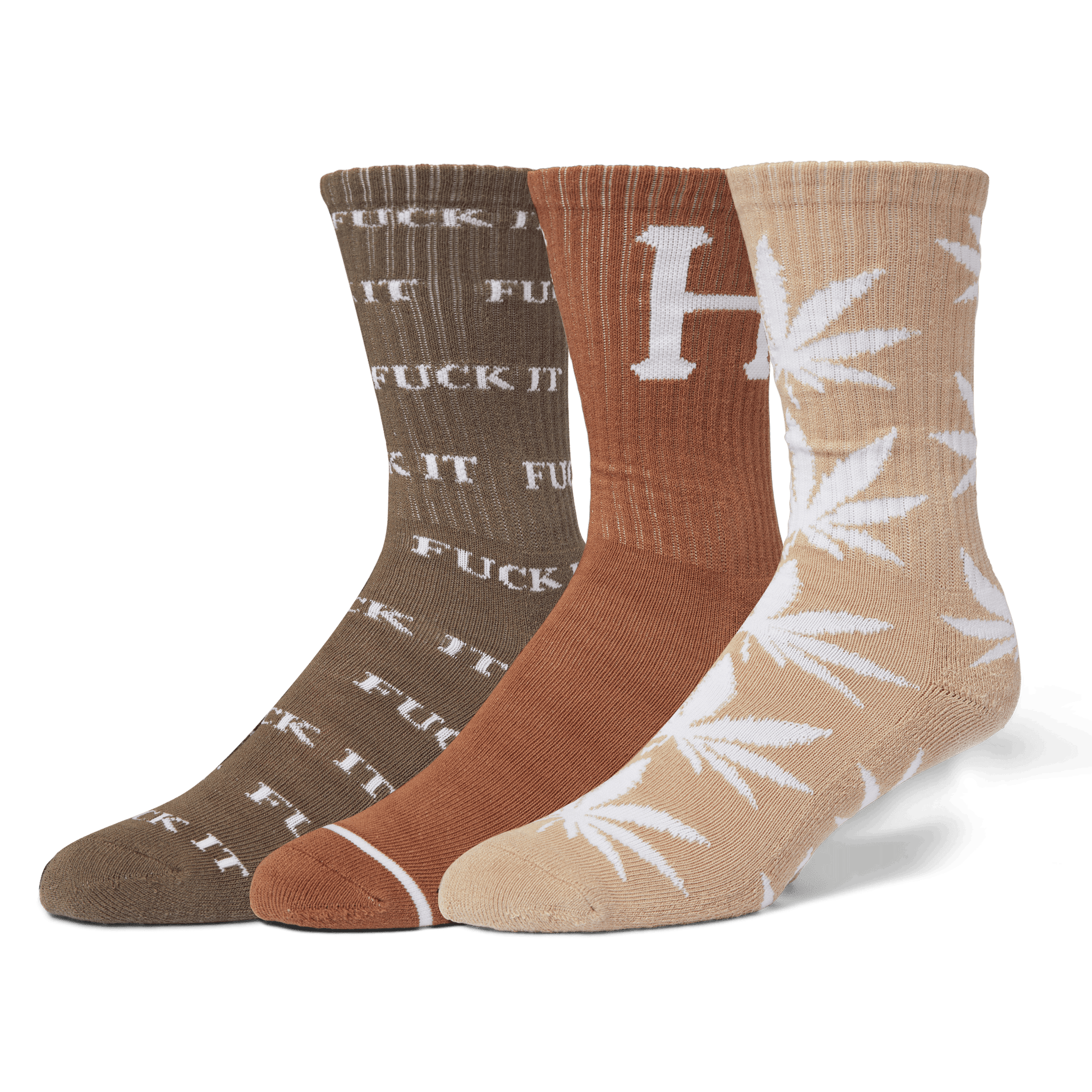 Huf Variety 3-Pack Sock Brown
