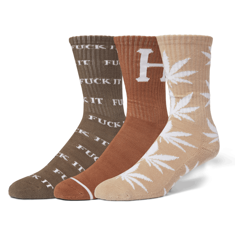 Huf Variety 3-Pack Sock Brown
