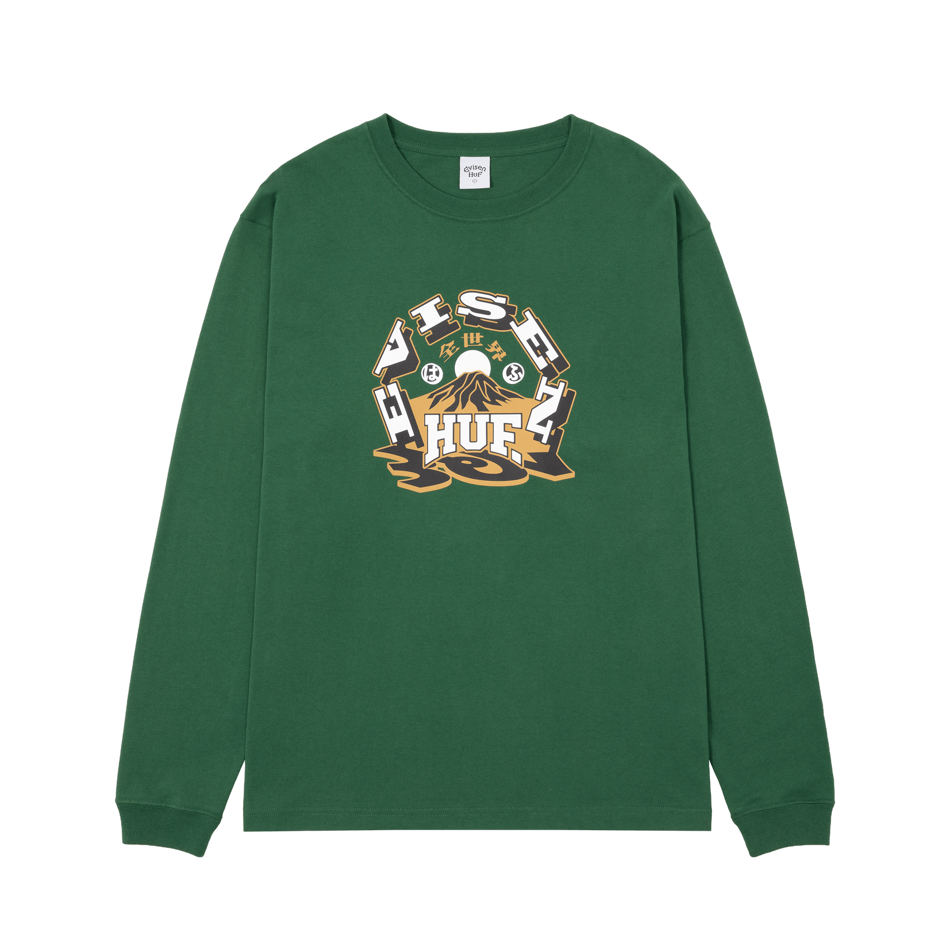Huf x Evisen Hufuji Long Sleeve T-Shirt Dark Green