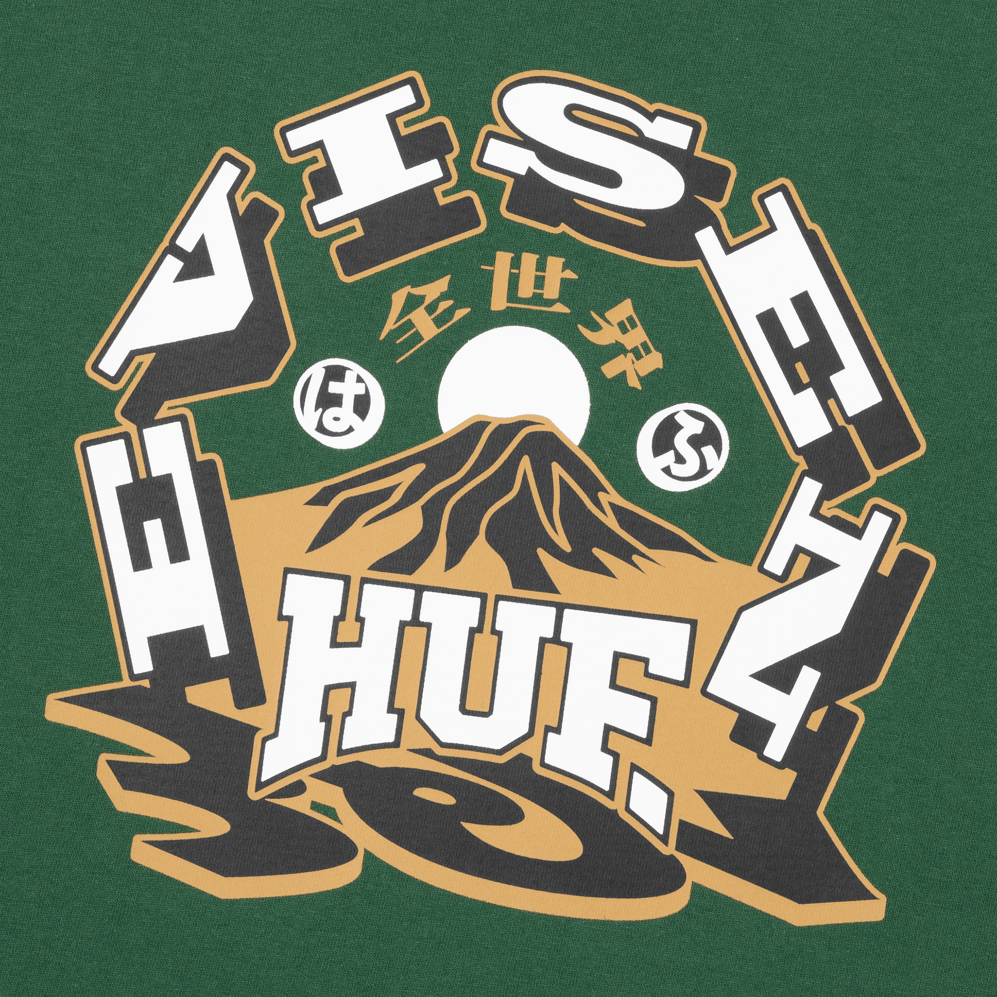 Huf x Evisen Hufuji Long Sleeve T-Shirt Dark Green