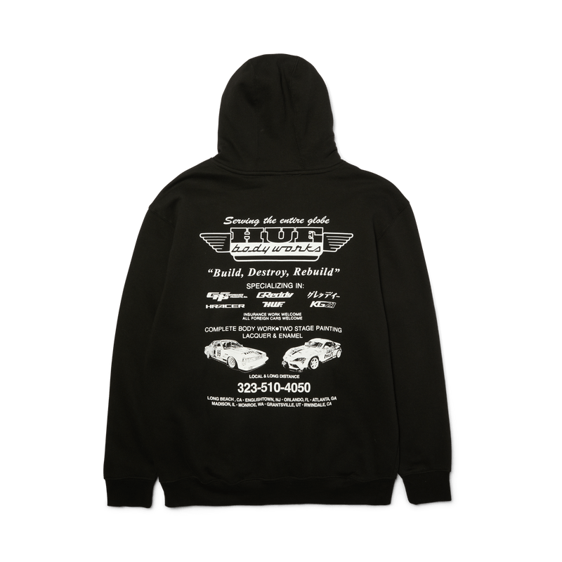 Huf x GReddy Body Works Pullover Hoodie Black