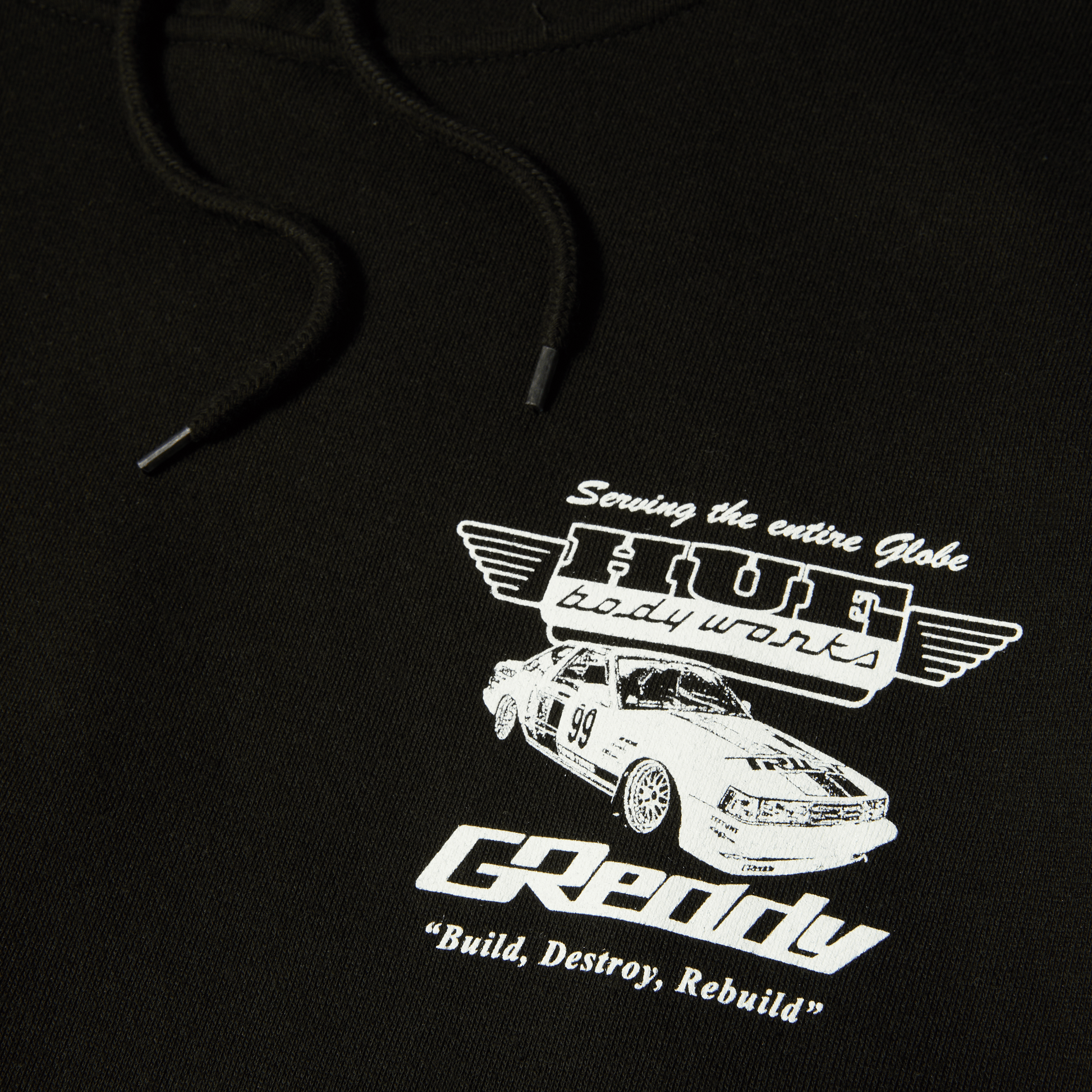 Huf x GReddy Body Works Pullover Hoodie Black