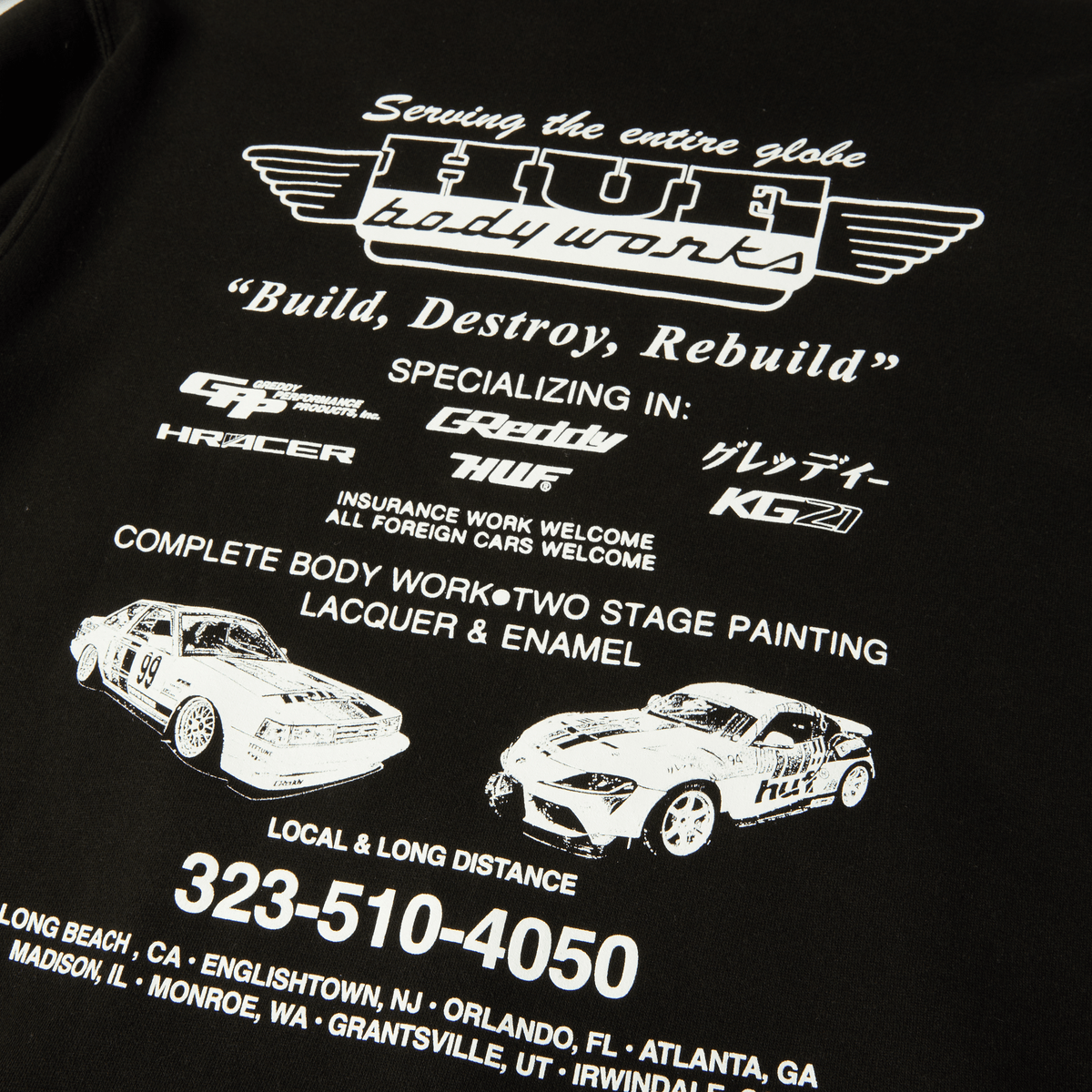 Huf HUF x GReddy Body Works Pullover Hoodie Black