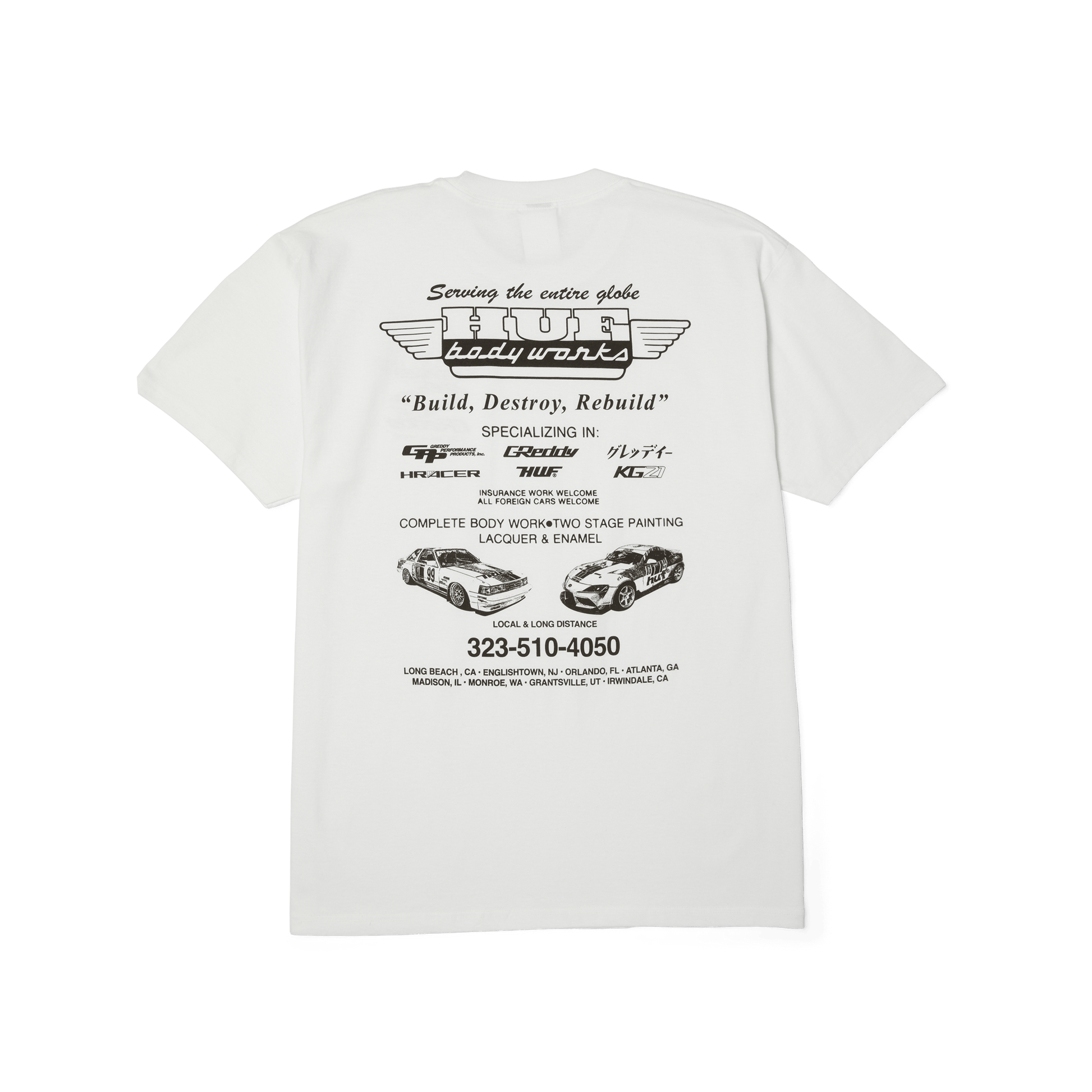 Huf x GReddy Body Works T-Shirt White