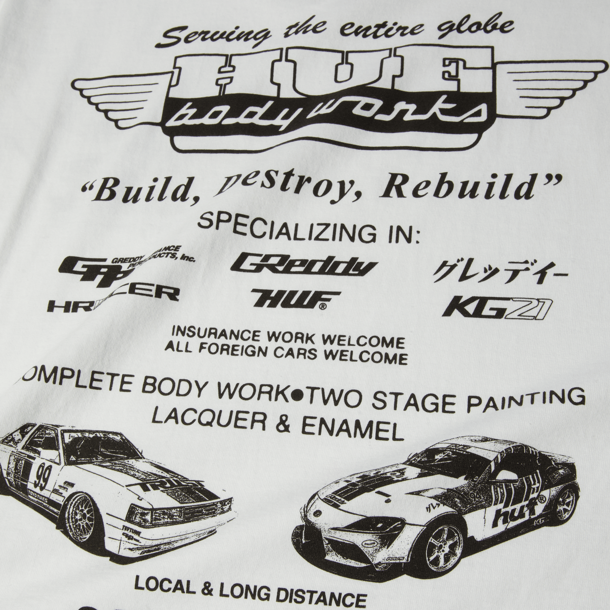 Huf x GReddy Body Works T-Shirt White