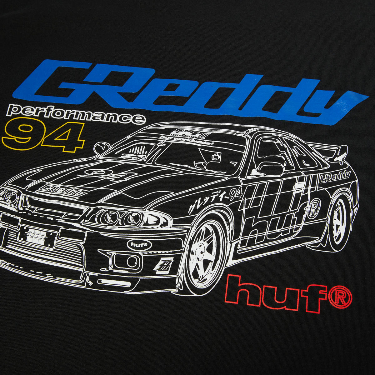 HUF x GReddy Diagram T-Shirt Black