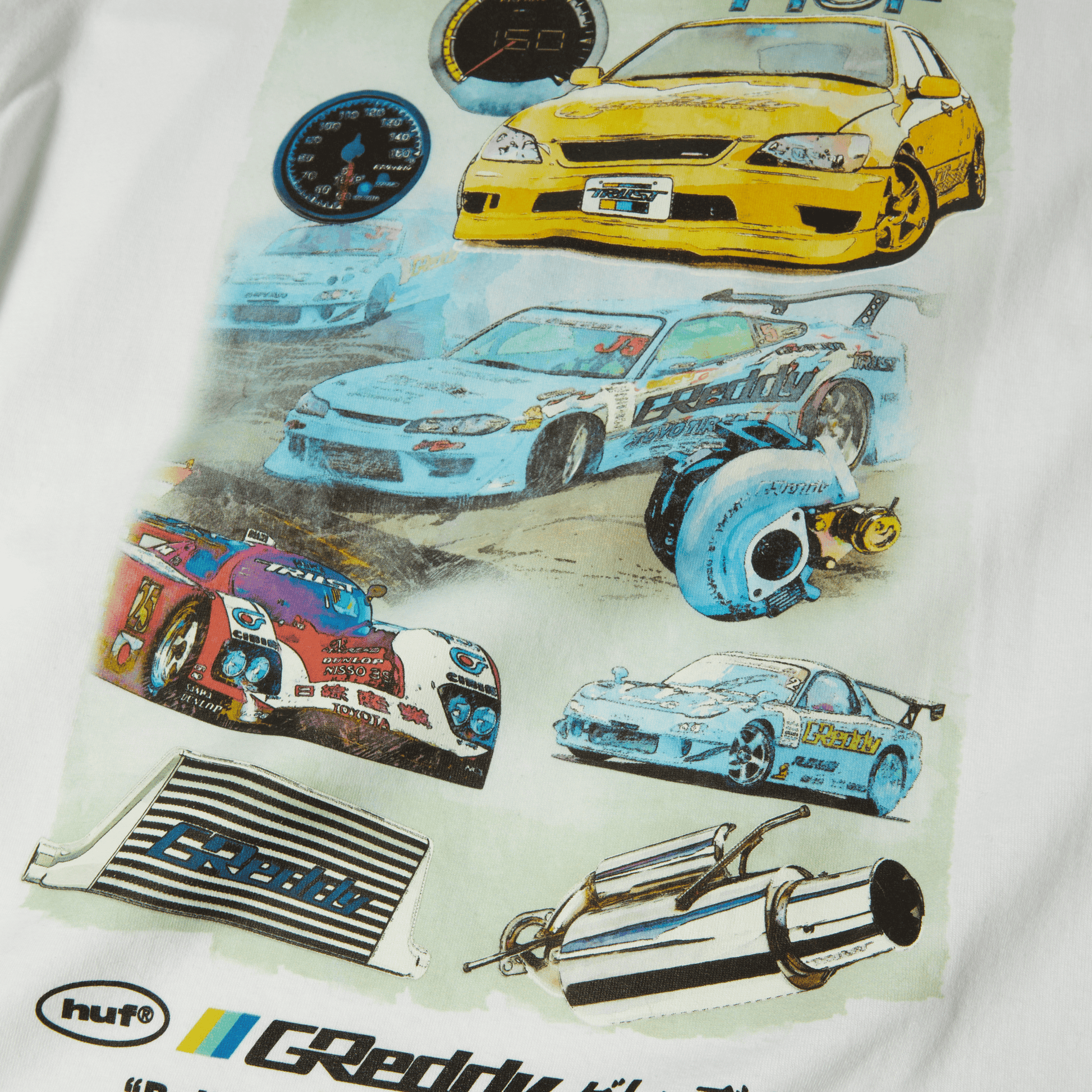 Huf x Greddy Parts T-Shirt White