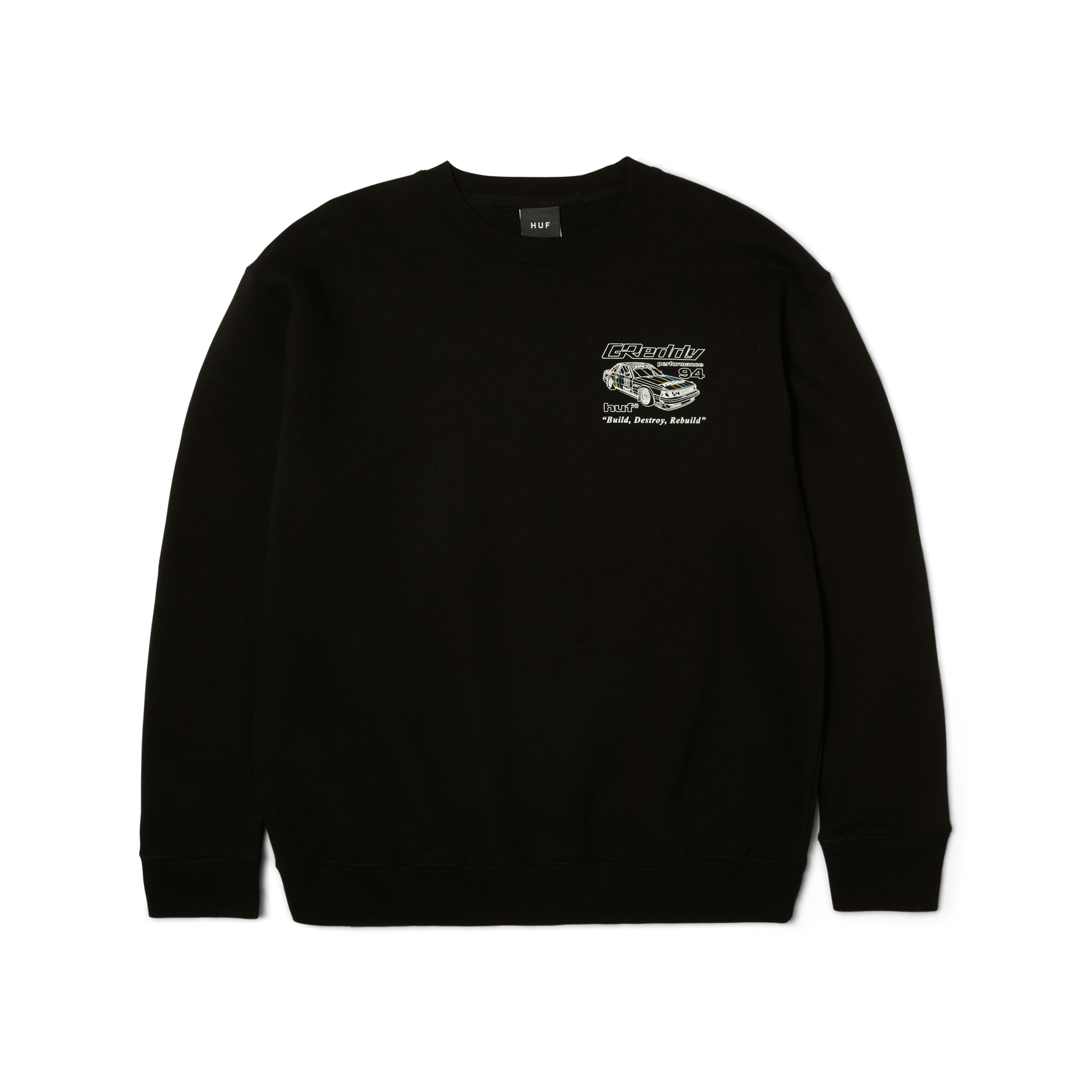 Huf x GReddy Retro Mod Crewneck Sweatshirt Black