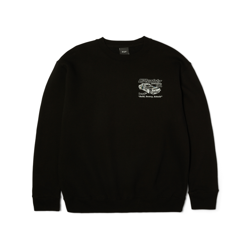 Huf x GReddy Retro Mod Crewneck Sweatshirt Black