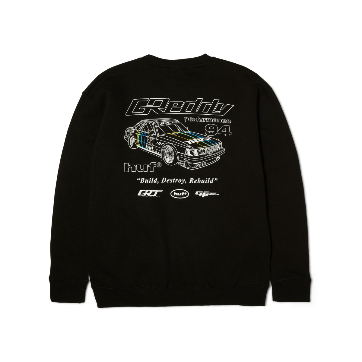 Huf HUF x GReddy Retro Mod Crewneck Sweatshirt Black