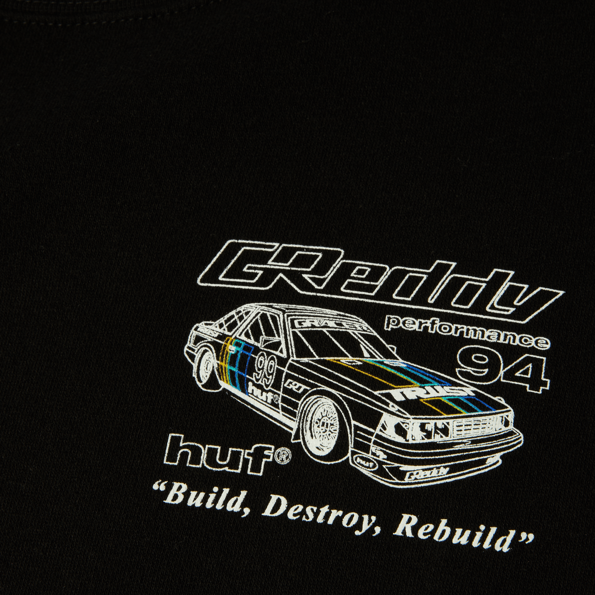 Huf x GReddy Retro Mod Crewneck Sweatshirt Black