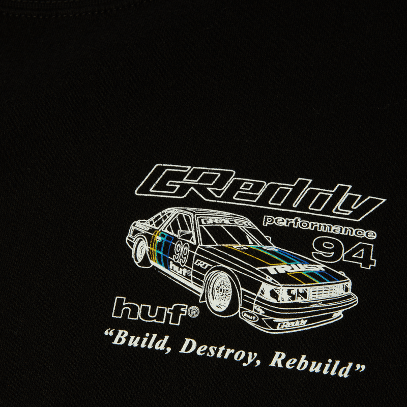 Huf x GReddy Retro Mod Crewneck Sweatshirt Black
