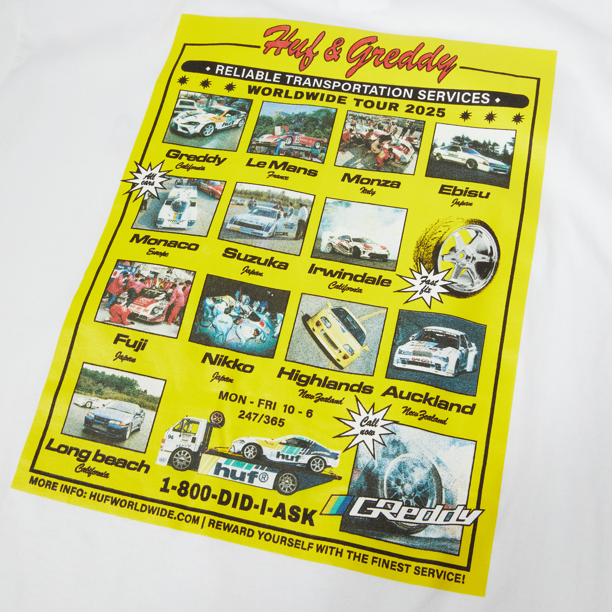 HUF x GReddy Tour T-Shirt White