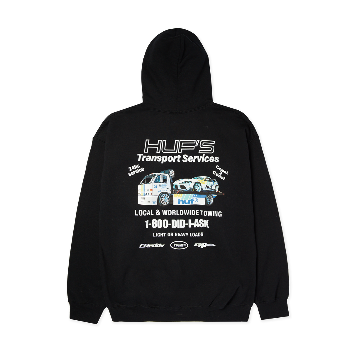 HUF x GReddy Tow Pullover Hoodie Black