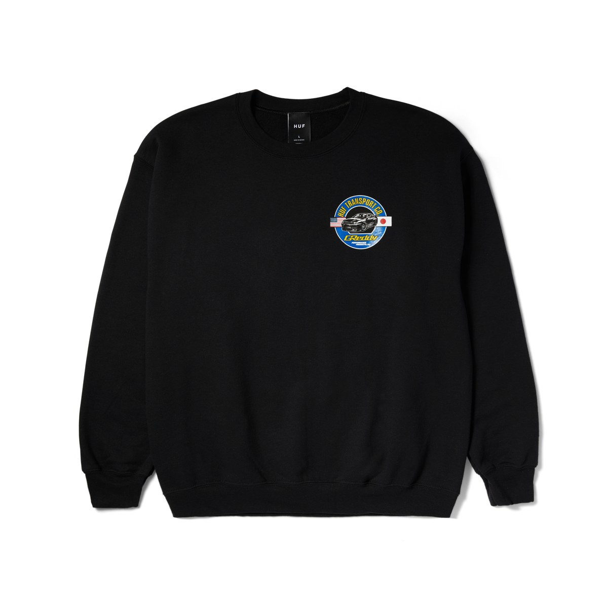 HUF x GReddy Transport Crewneck Black
