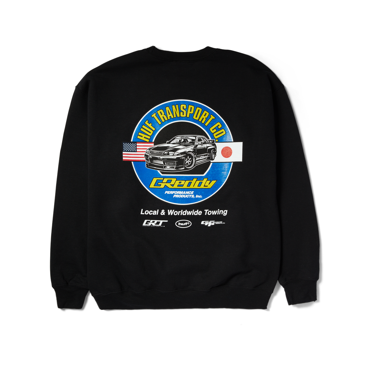 HUF x GReddy Transport Crewneck Black