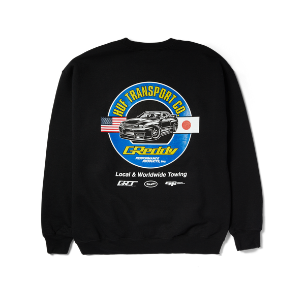 HUF x GReddy Transport Crewneck Black
