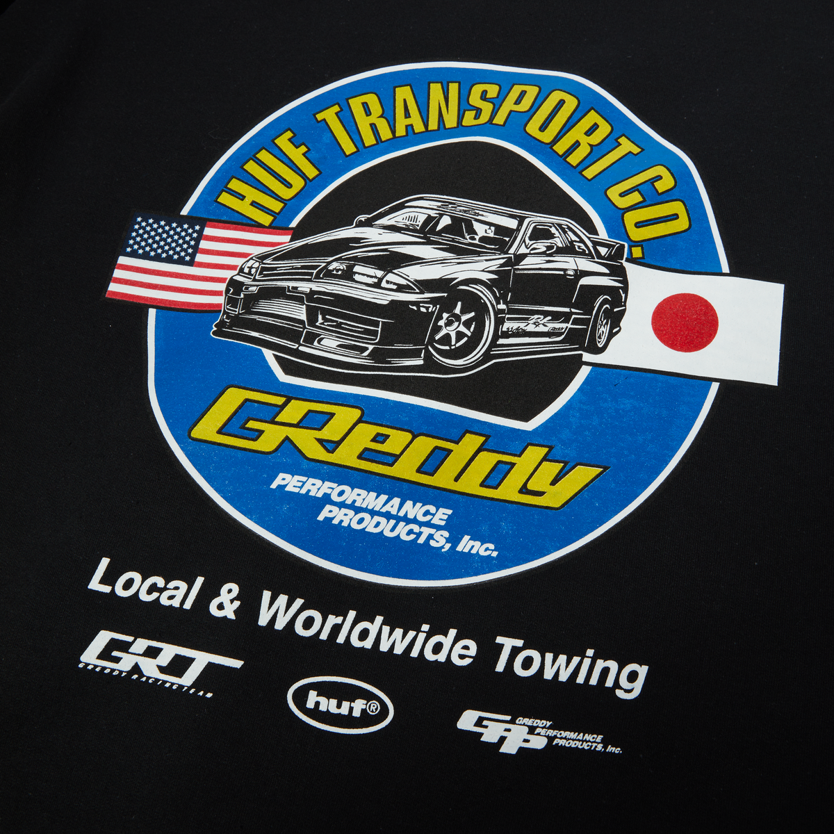 HUF x GReddy Transport Crewneck Black