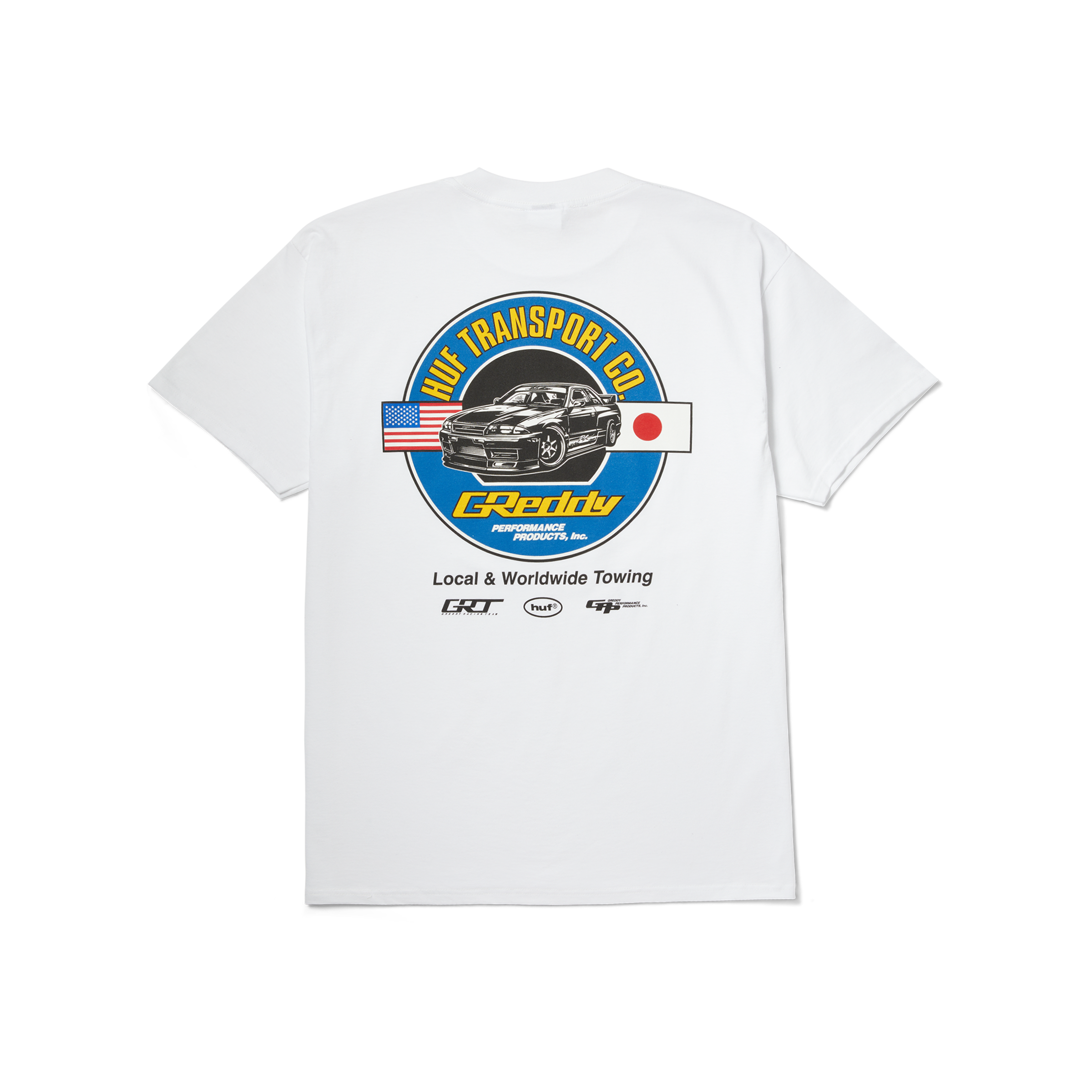 関税込み♪コラボ【HUF】x GReddy Transport ロゴ★クルーネック HUF-X-GREDDY-TRANSPORT-
