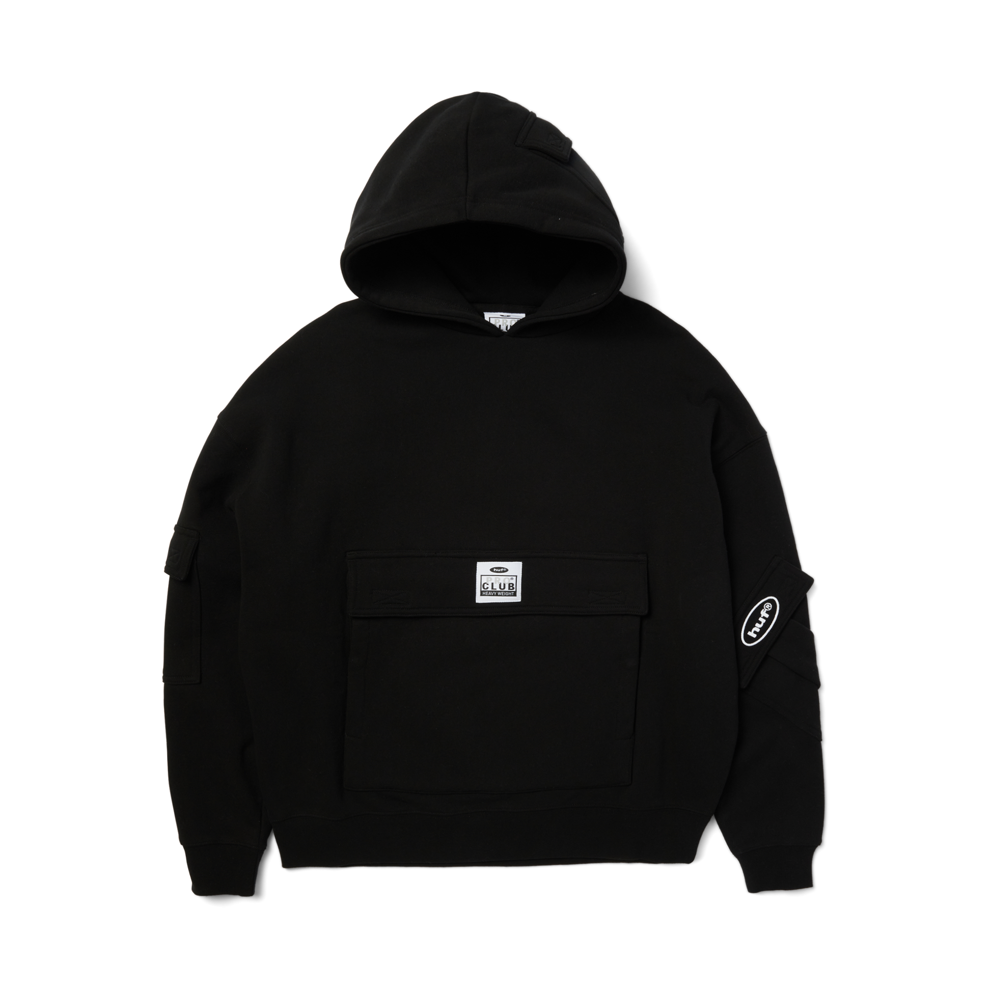 Huf x PROCLUB Multi Pocket Hoodie Black