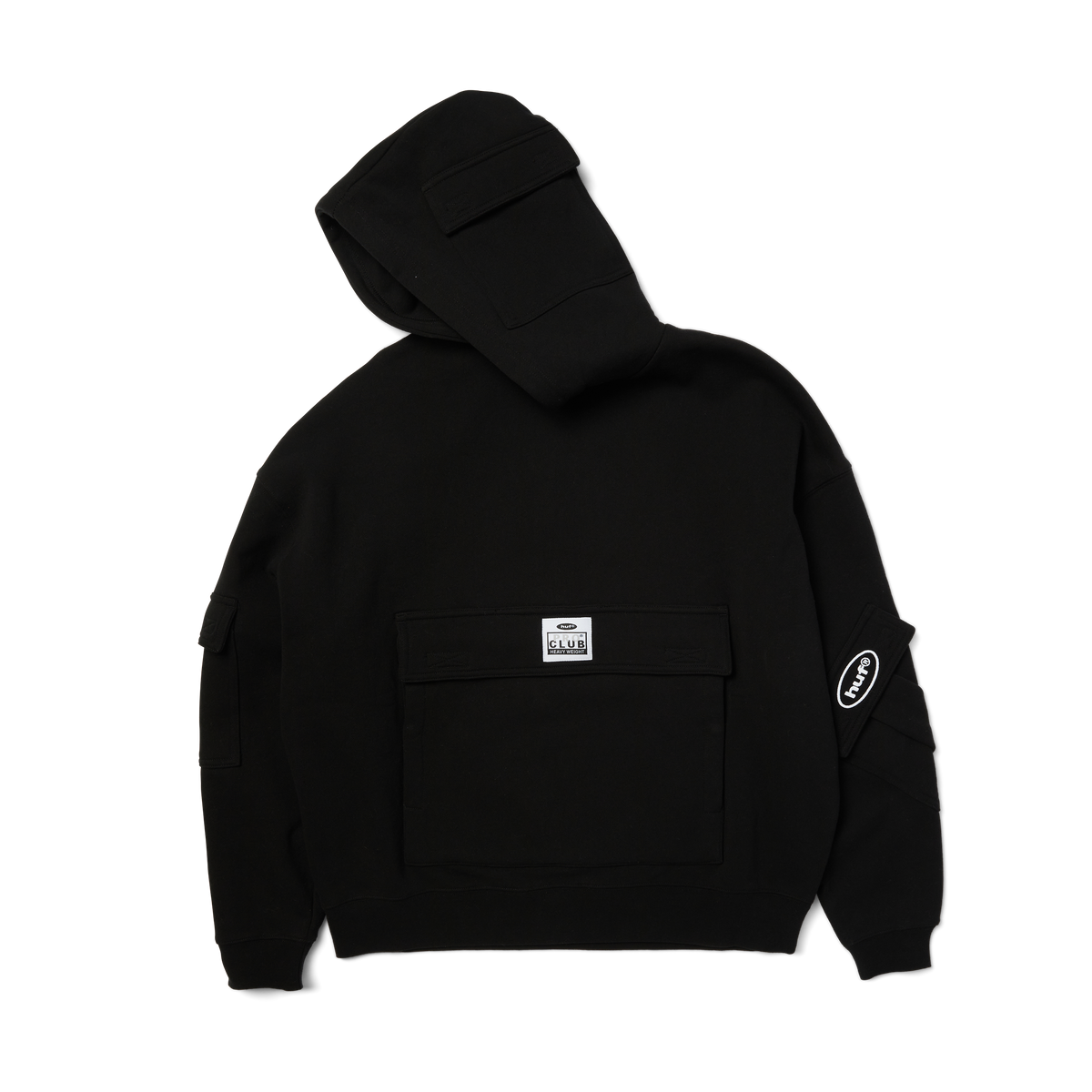 Huf x PROCLUB Multi Pocket Hoodie Black