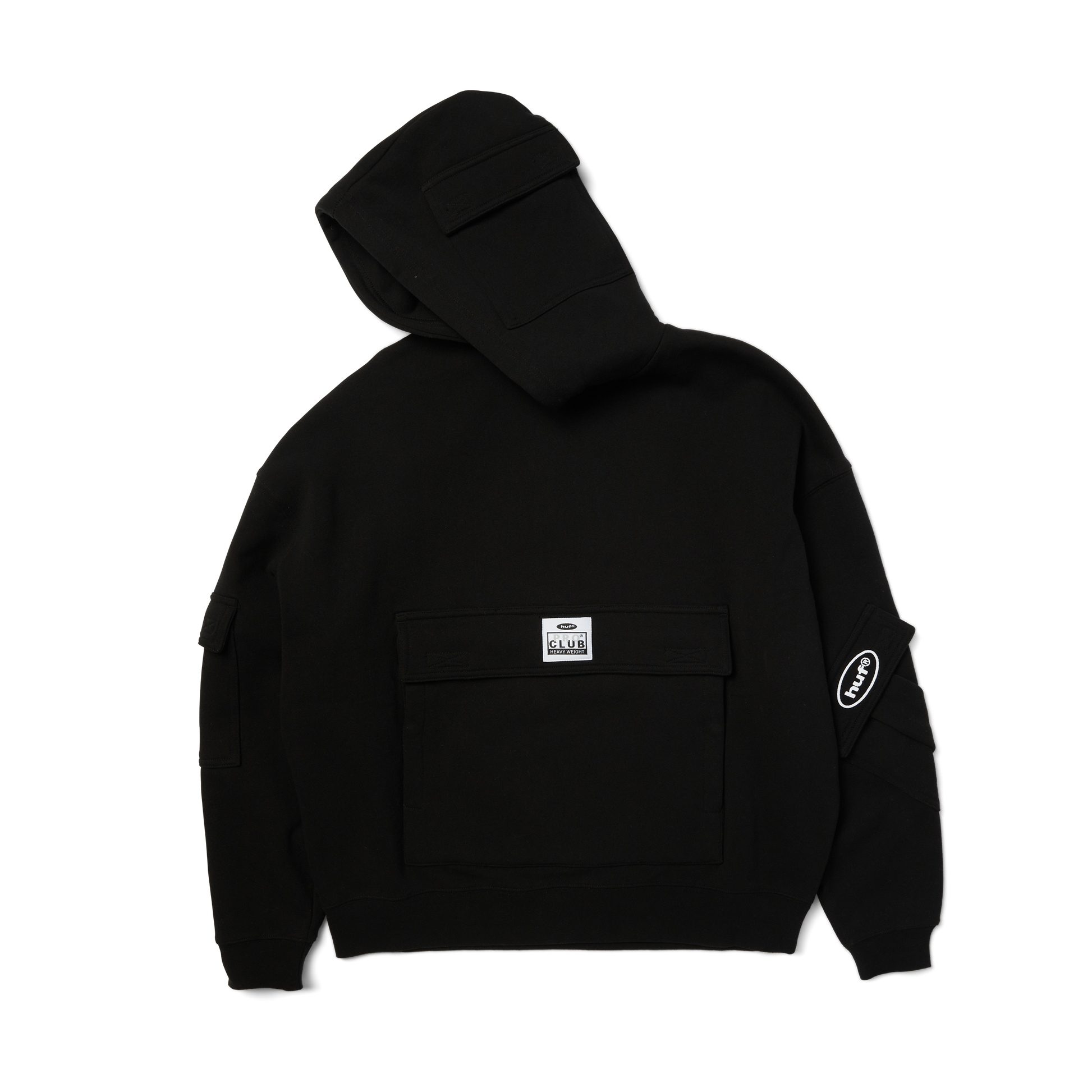 Huf x PROCLUB Multi Pocket Hoodie Black