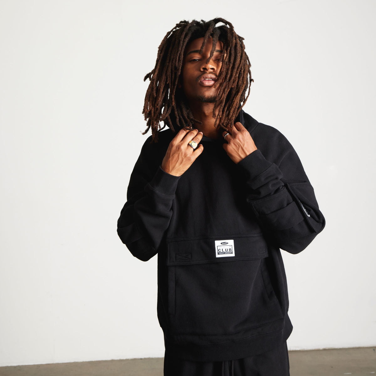 Huf x PROCLUB Multi Pocket Hoodie Black