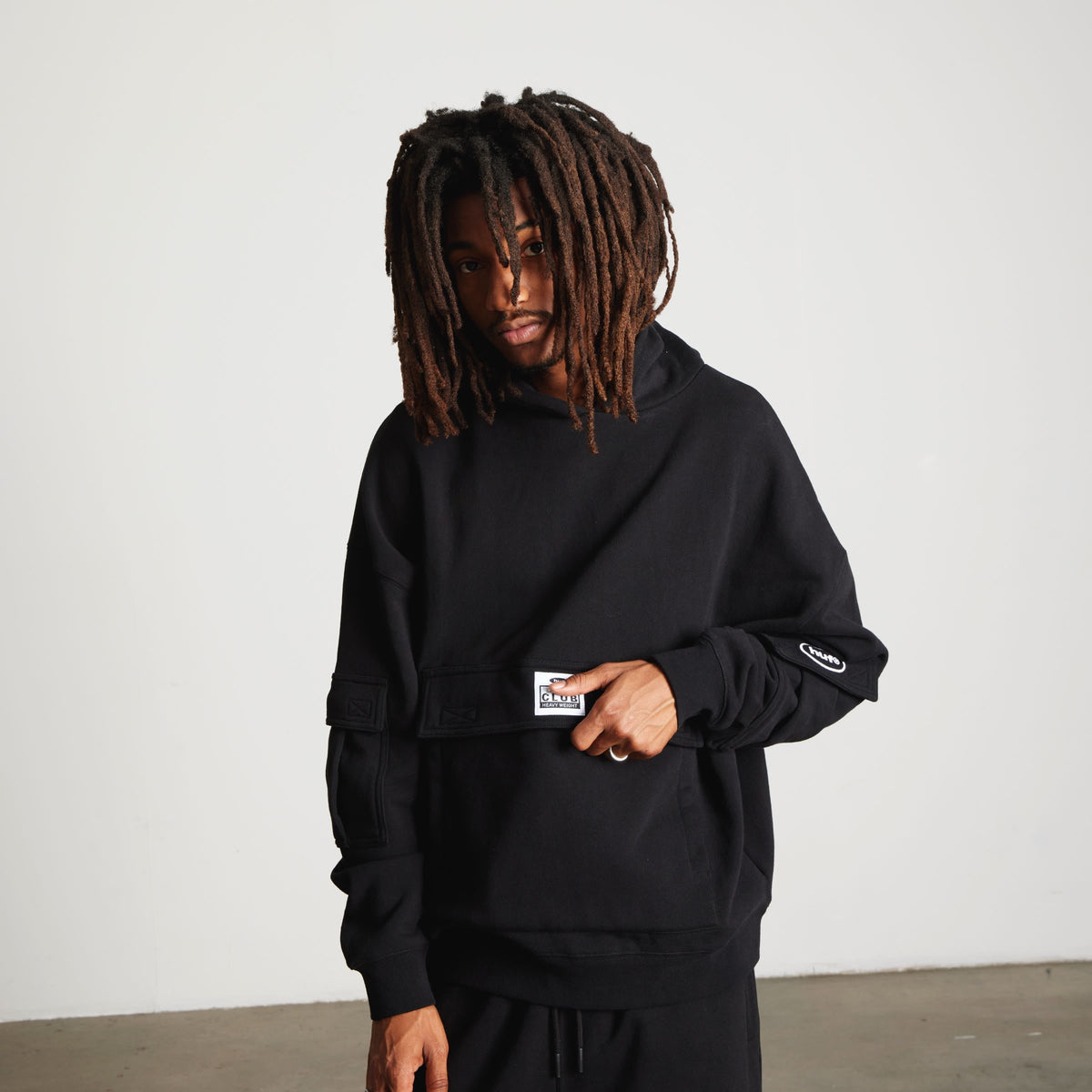 Huf x PROCLUB Multi Pocket Hoodie Black