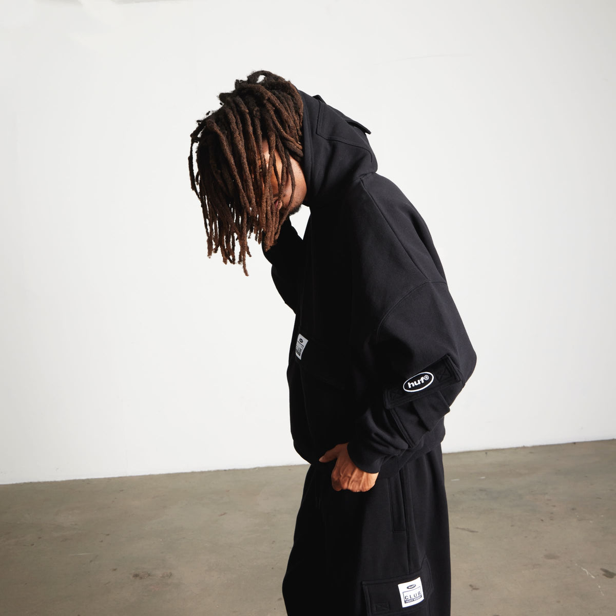 Huf x PROCLUB Multi Pocket Hoodie Black