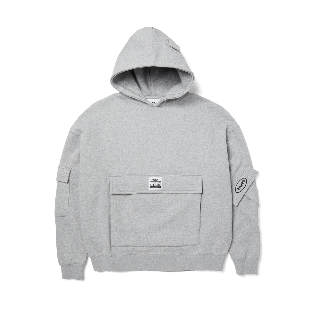Huf x PROCLUB Multi Pocket Hoodie Heather Grey