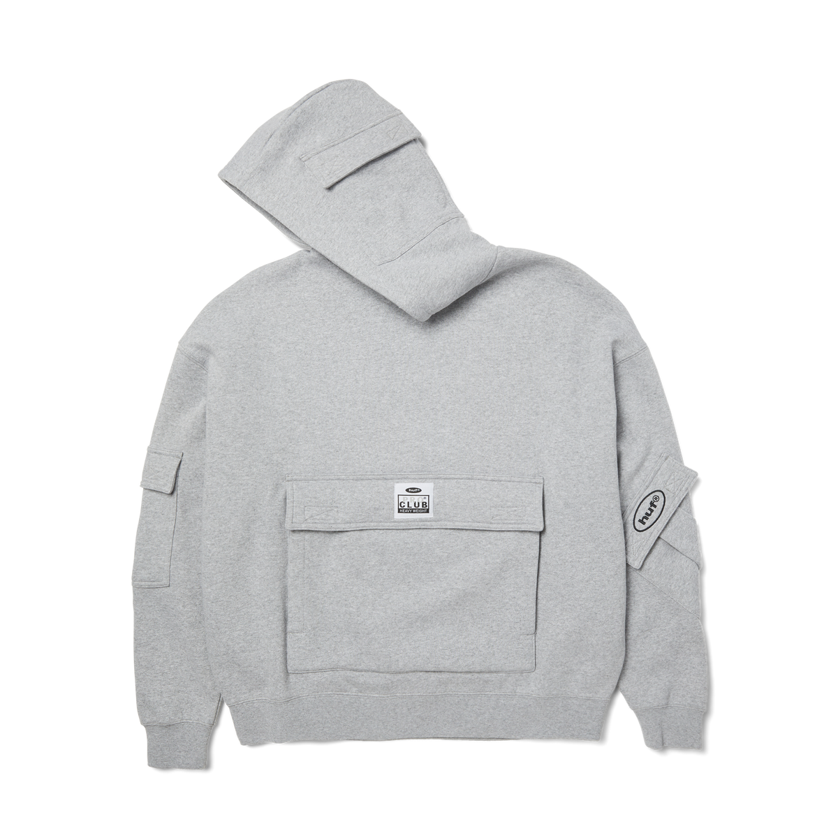 Huf x PROCLUB Multi Pocket Hoodie Heather Grey