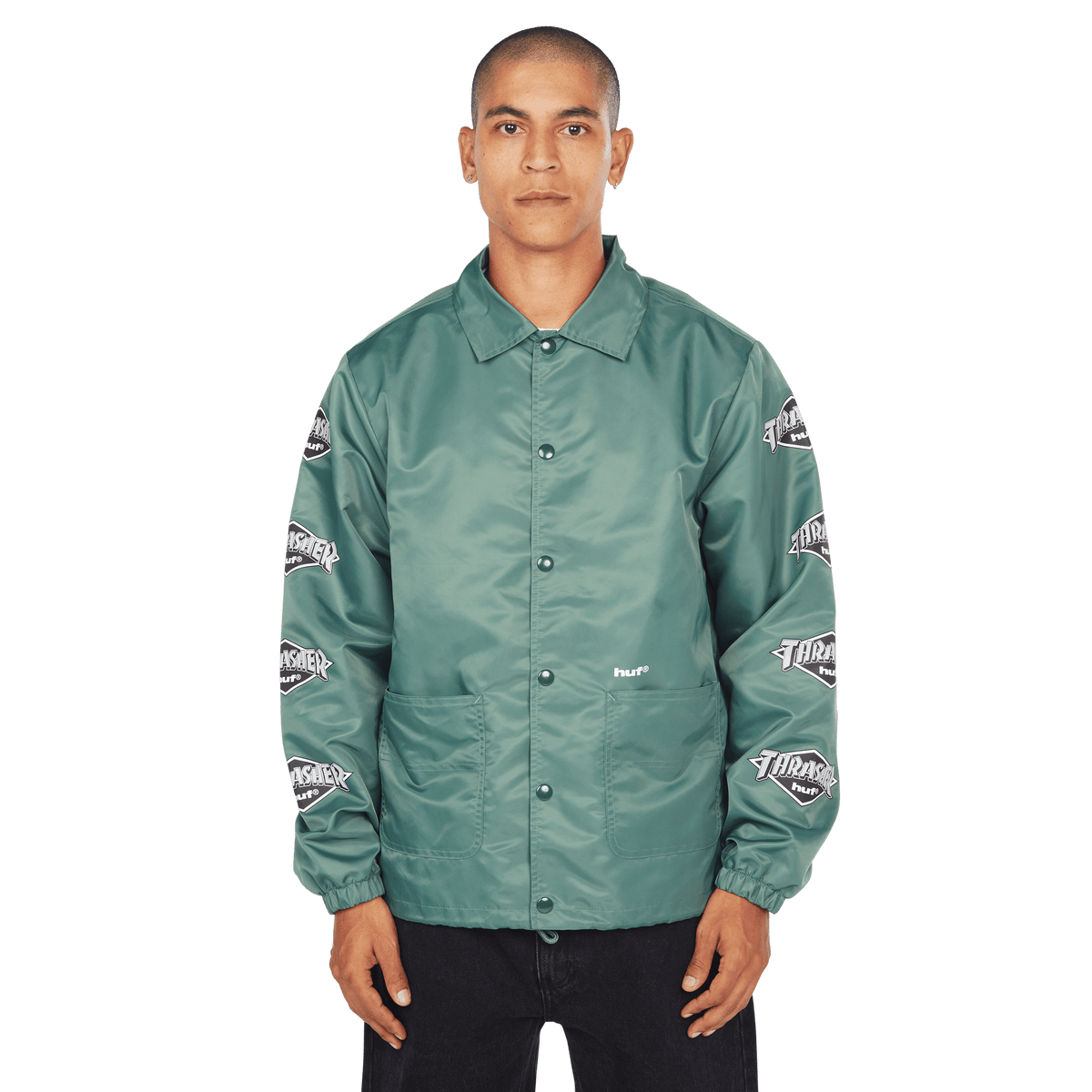 HUF x Thrasher Logo Jacket - Forest Green