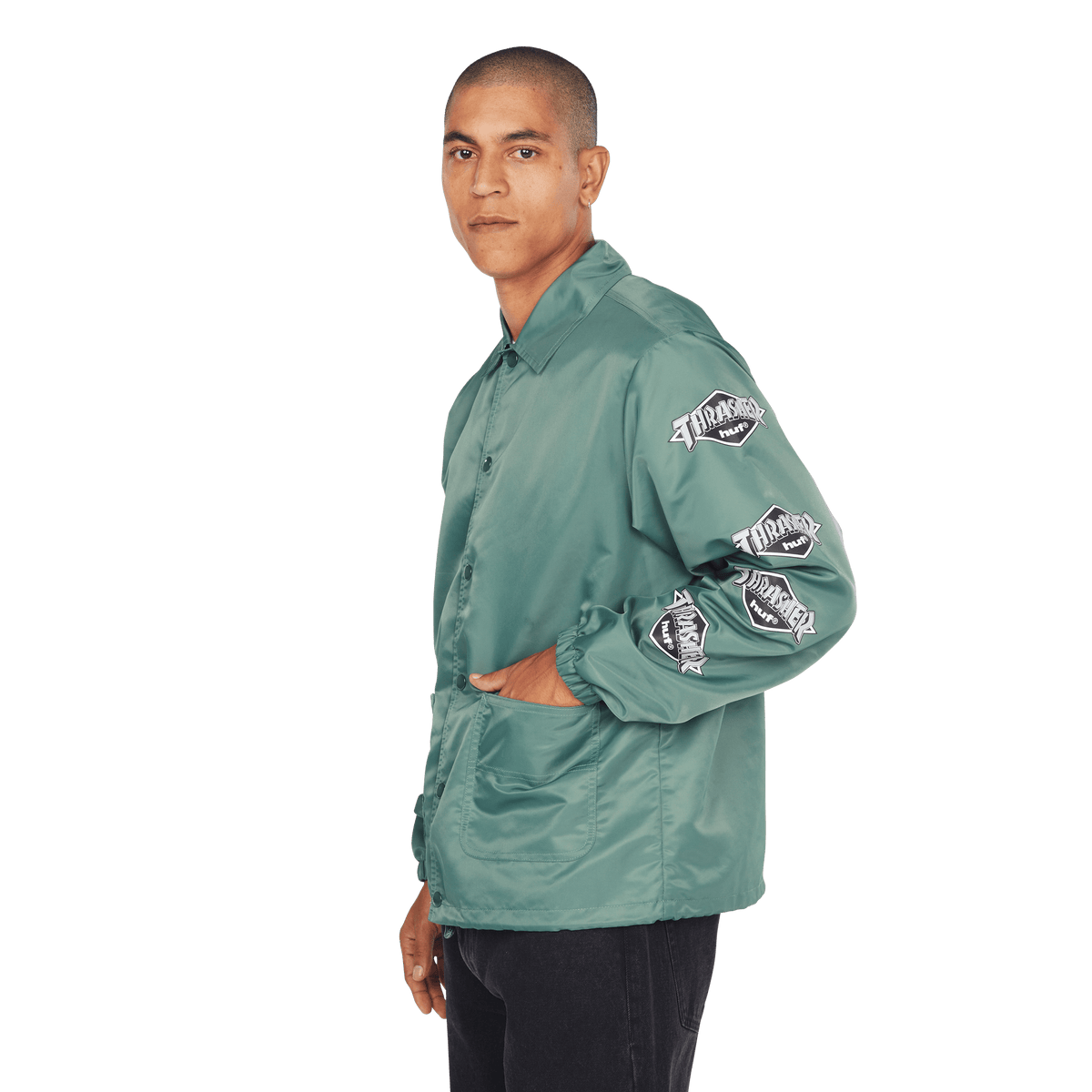 HUF x Thrasher Logo Jacket - Forest Green
