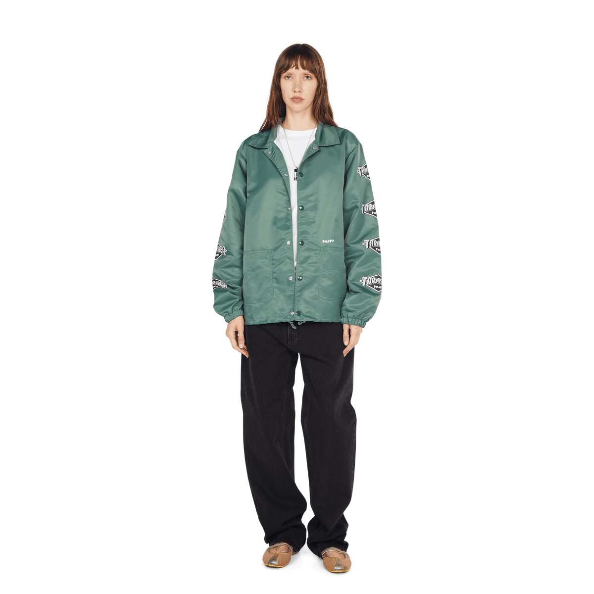 HUF x Thrasher Logo Jacket - Forest Green