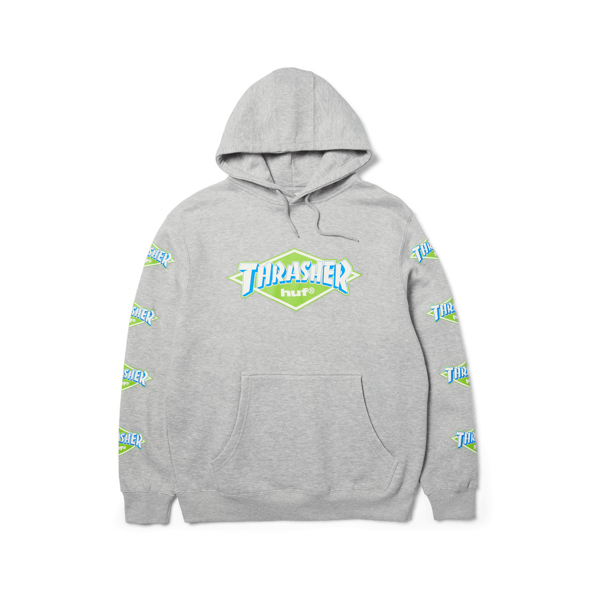 HUF x Thrasher Logo Hoodie - Heather Grey