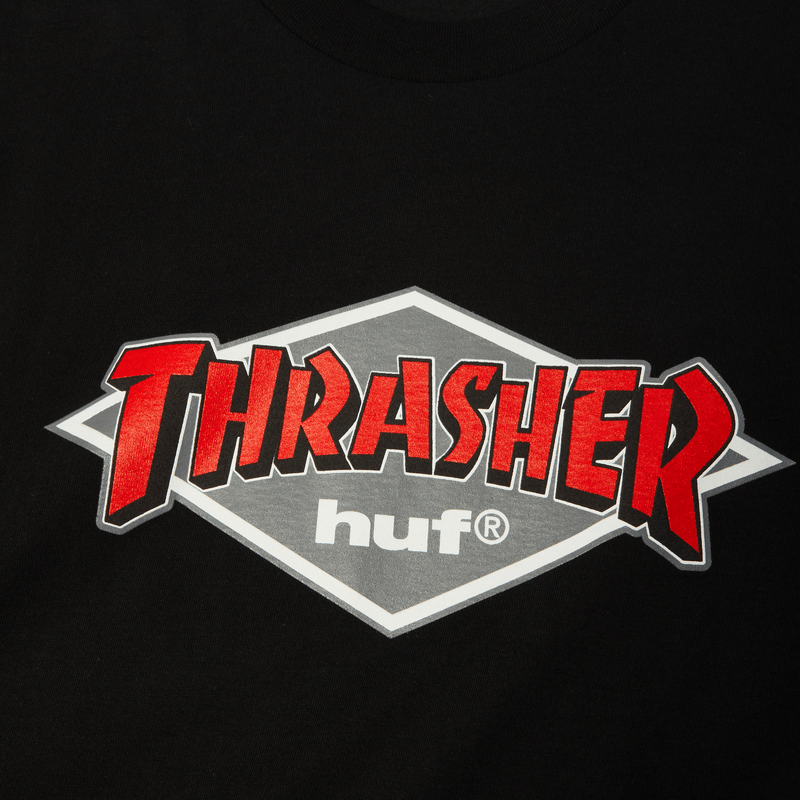HUF x Thrasher Logo T-Shirt - Black