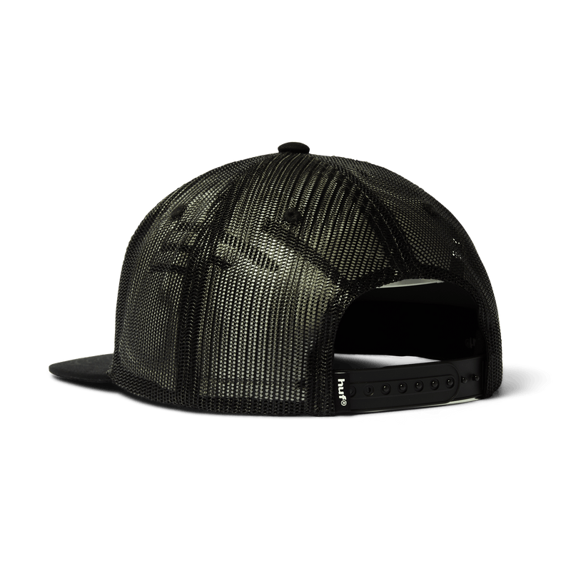 HUF x Thrasher Logo Twill Trucker Hat - Black